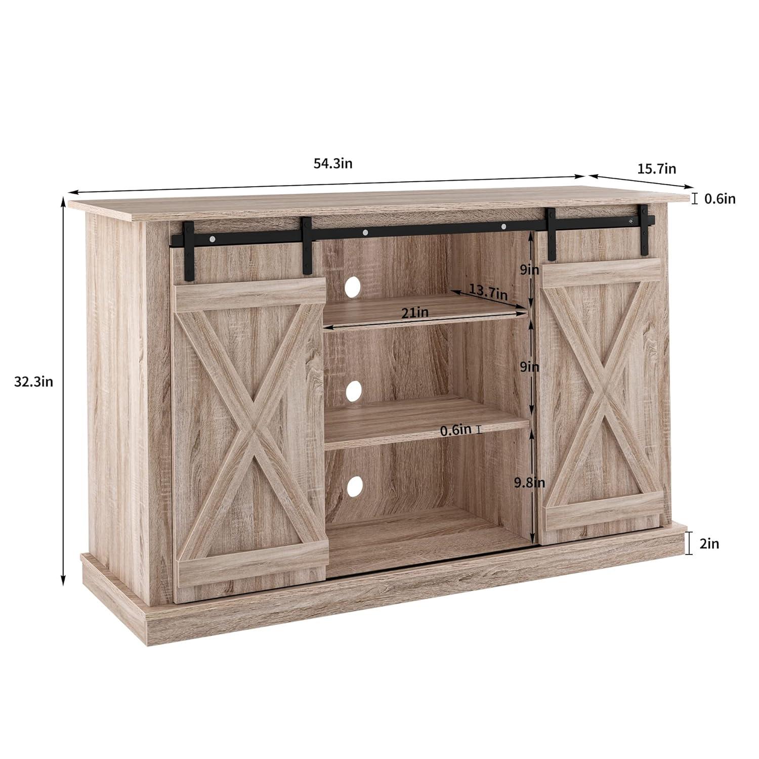 soges Sideboard Buffet Cabinet, Coffee Bar Cabinet with Sliding Barn Doors, Storage Cabinet with Adjustable Shelves for Living Room, Dining Room, Kitchen