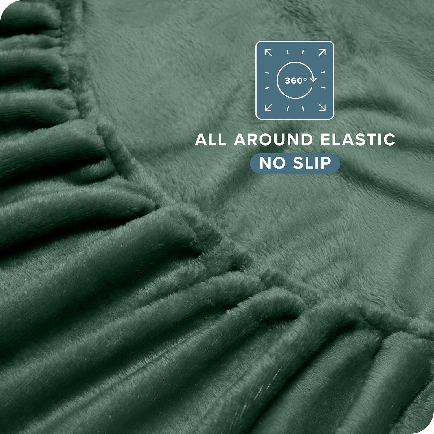 Velvety Soft Microplush Fleece Forest Green Queen Sheet Set by Bare Home