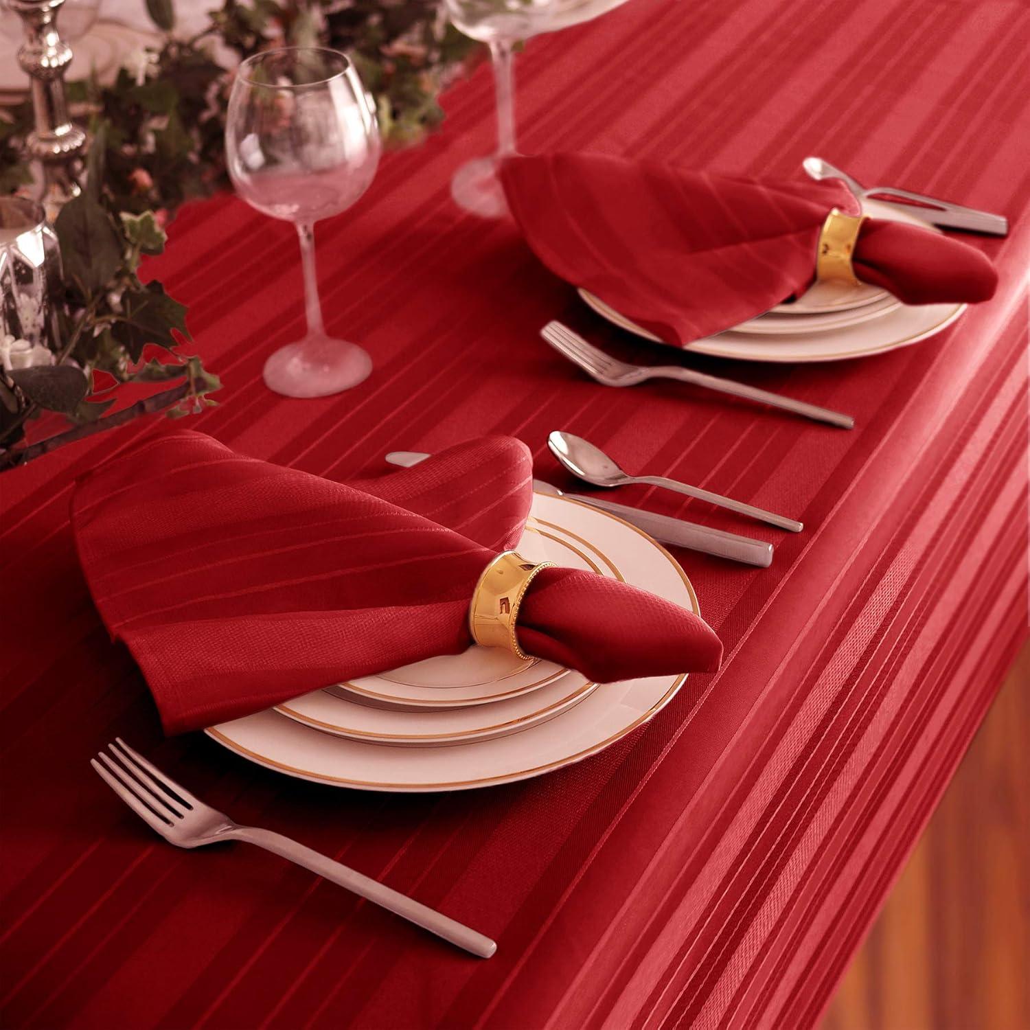 Red Polyester Stain-Resistant Table Napkins Set of 4