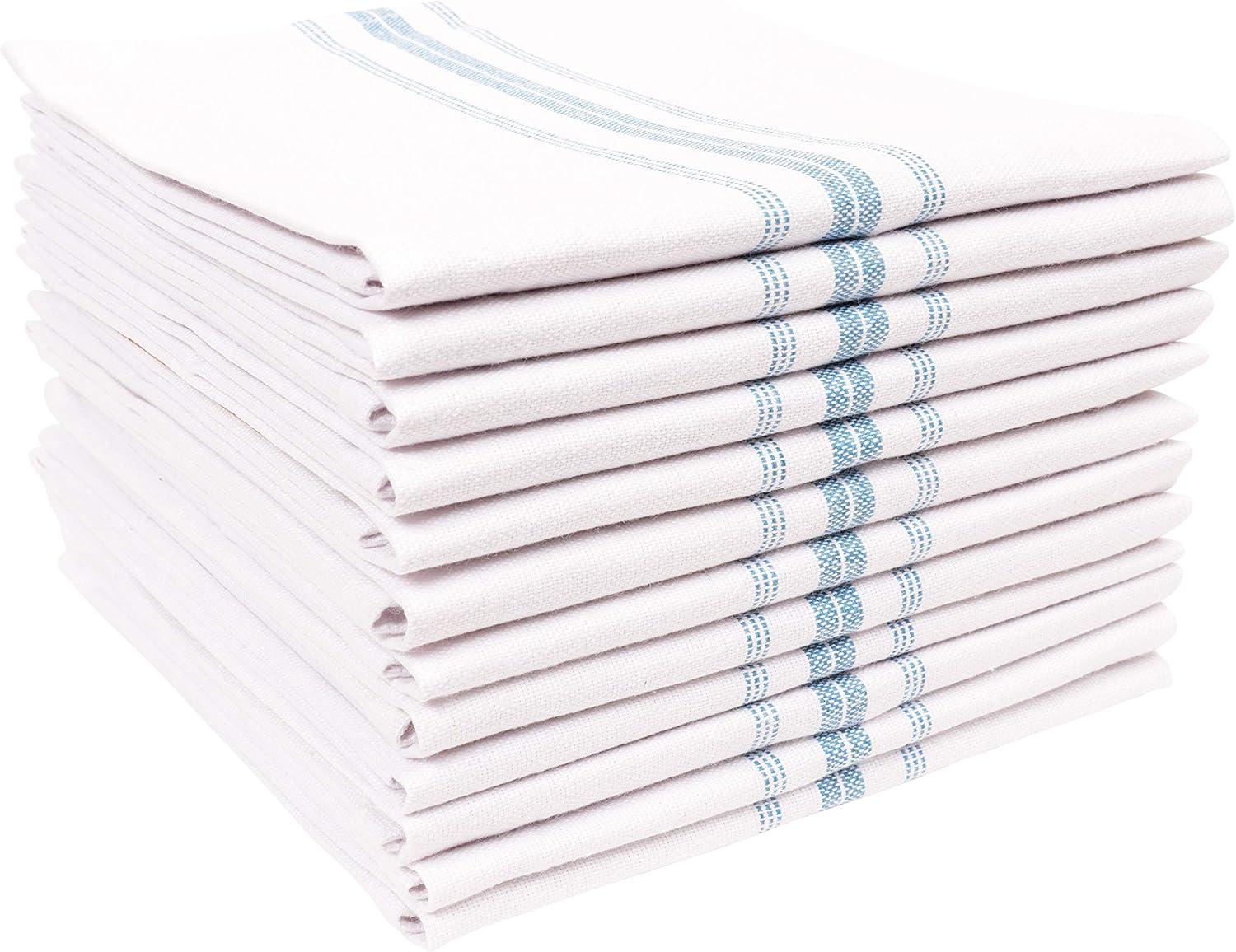 KAF Home Farmhouse Stripe Set Of 12 Kitchen Towels - 15" x 25"