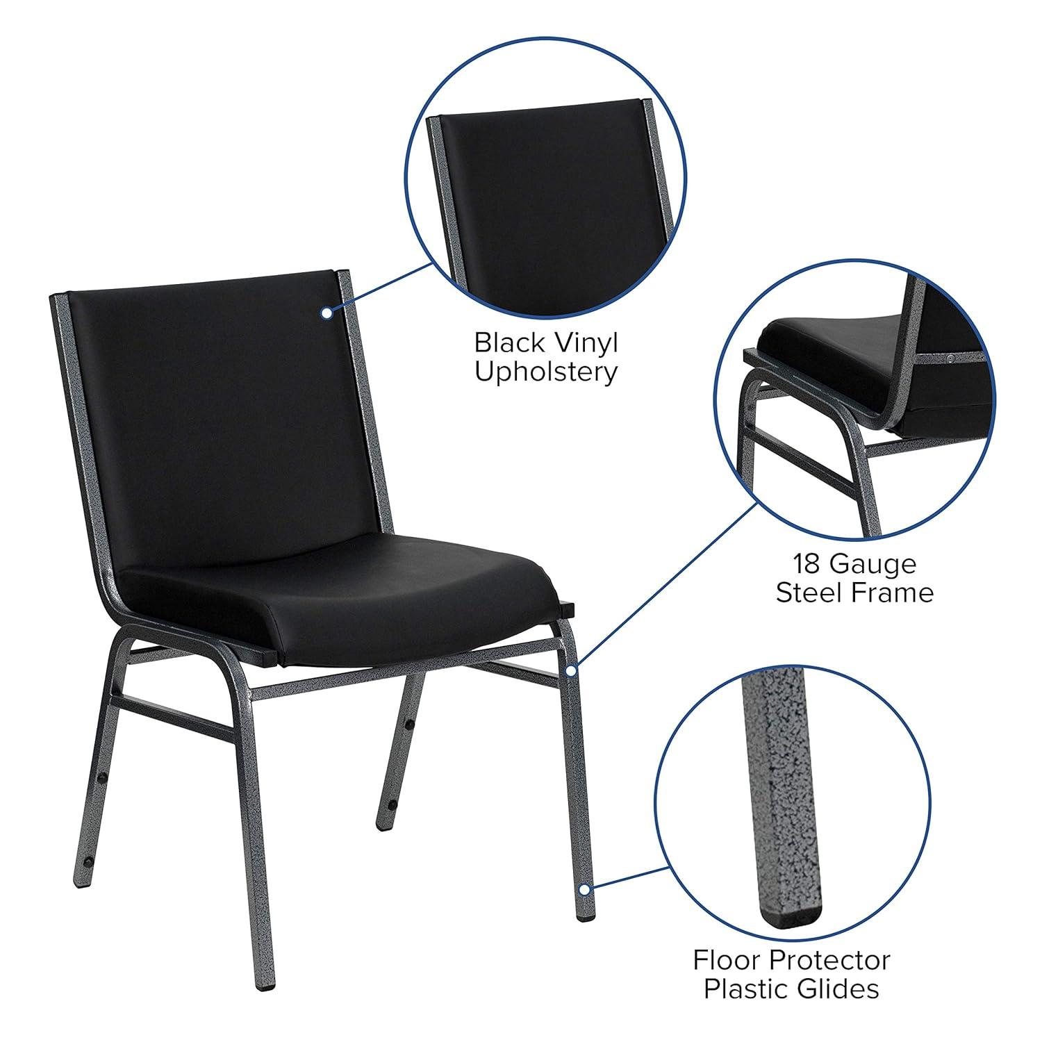 Flash Furniture HERCULES Series Heavy Duty Black Vinyl Stack Chair