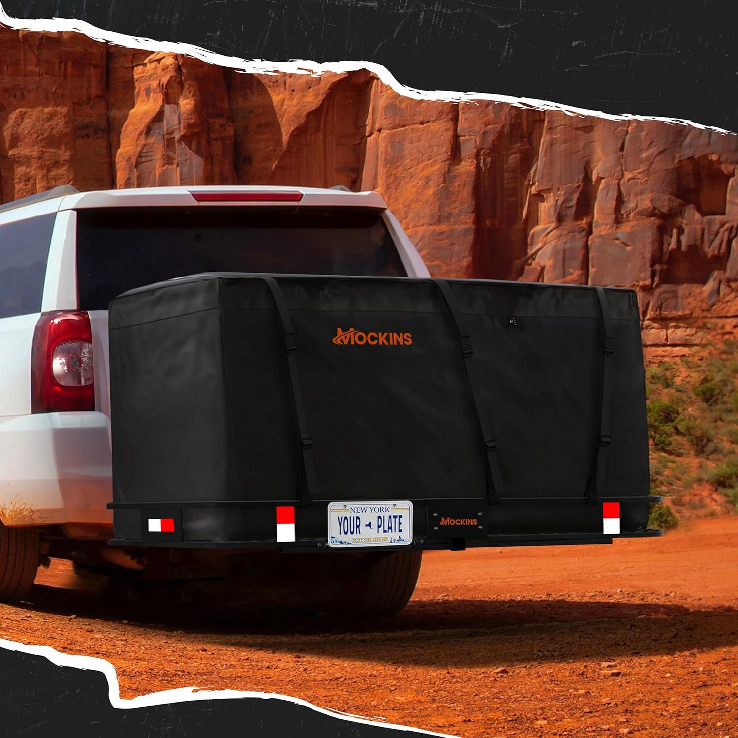 70 in. x 30 in. x 6 in. Foldable Hitch Cargo Carrier with 500 lbs. Capacity - Includes 40 cu. ft. Waterproof Cargo Bag