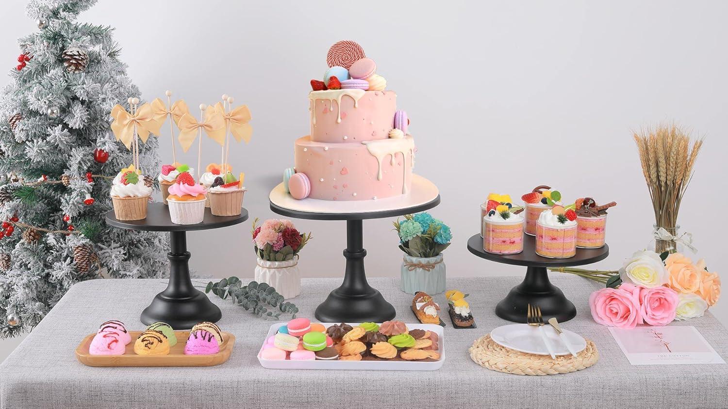 AMIENIV Iron Baby Shower Cake Stand, Gold (3 Count)