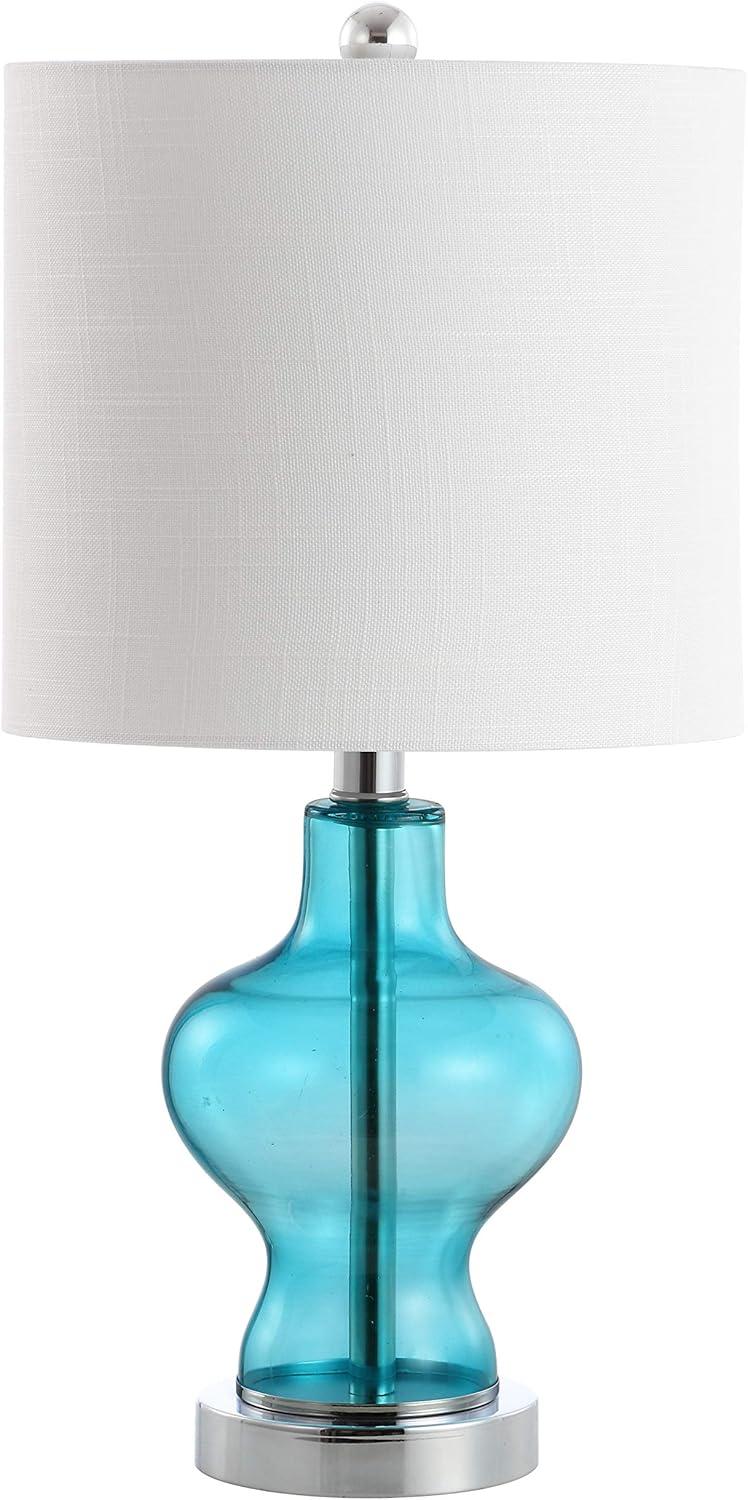 Mer 20.5" Glass/Metal LED Table Lamp, Aqua