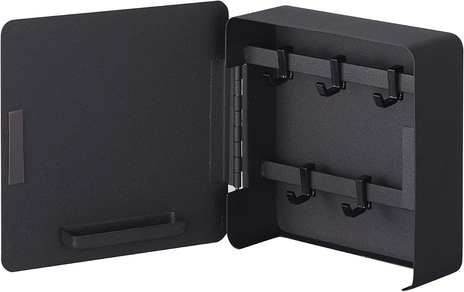 Black Steel Magnetic Wall-Mounted Key Cabinet