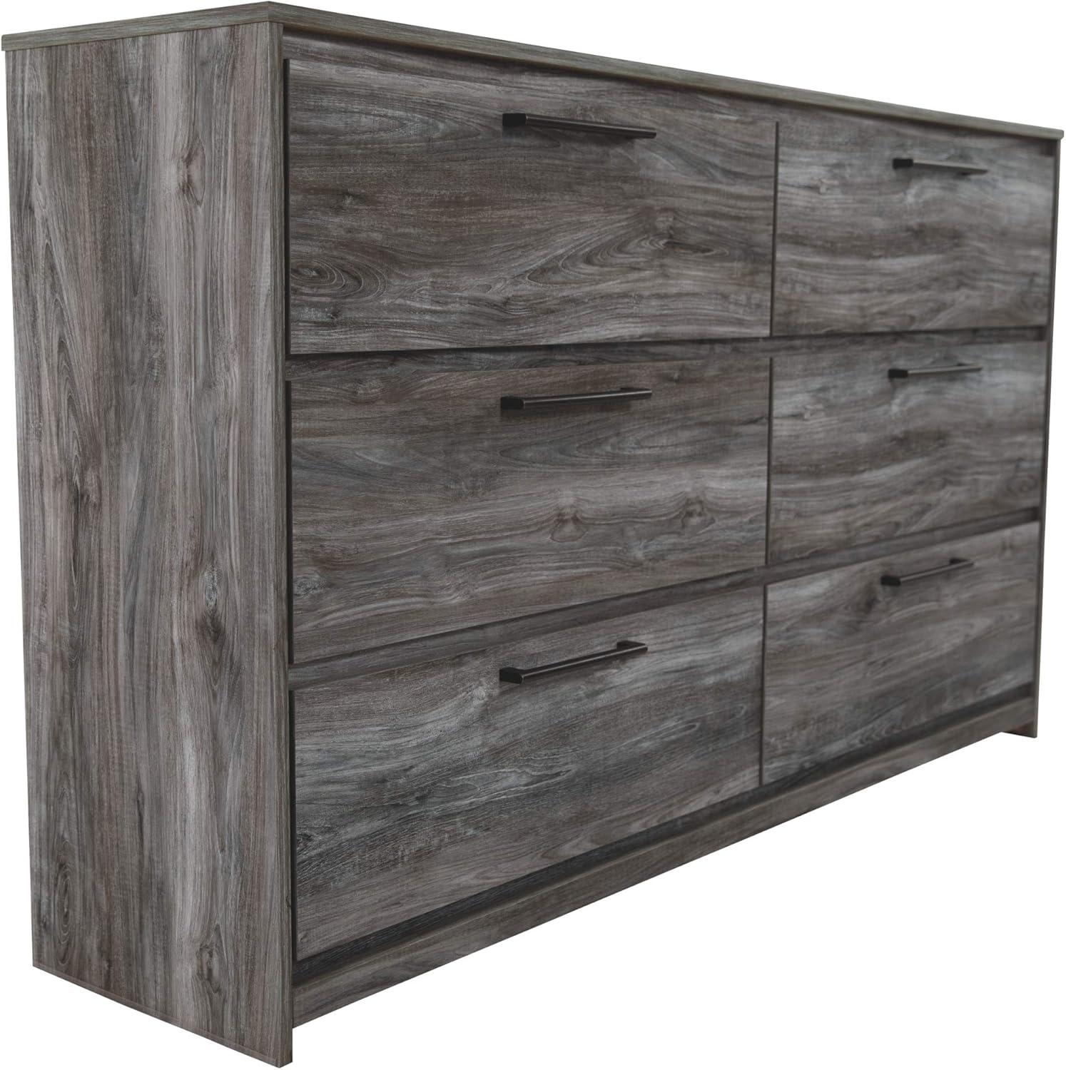 Coastal Charm Smokey Gray 6-Drawer Dresser with Modern Handles