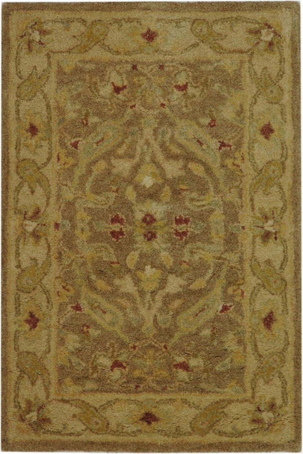 SAFAVIEH Antiquity Beaufort Traditional Floral Wool Area Rug, Brown/Gold, 2' x 3'