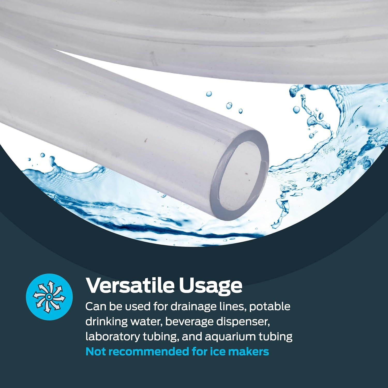 EZ-FLO 98624 PVC Clear Vinyl Tubing, 1 inch OD, 10 Ft