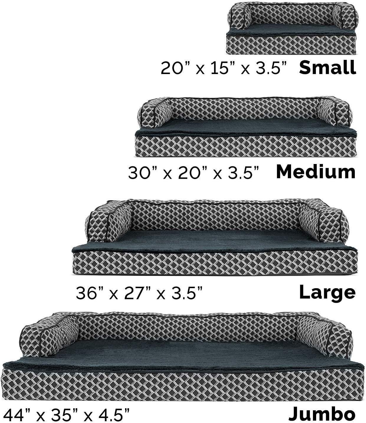 Diamond Gray Jumbo Orthopedic Foam Sofa-Style Dog Bed