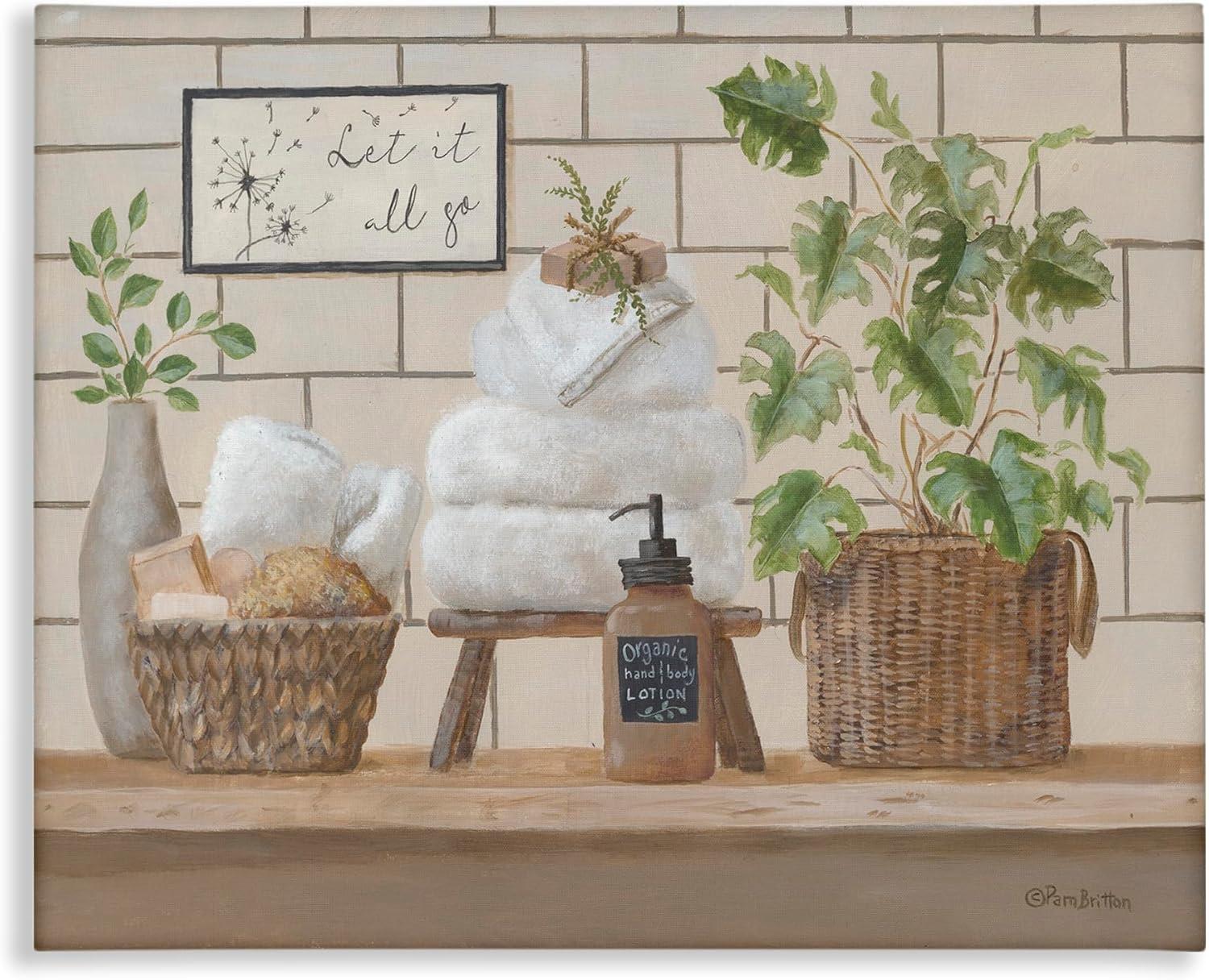 " Comforting Bathroom Spa Still Life " by Pam Britton Painting Print