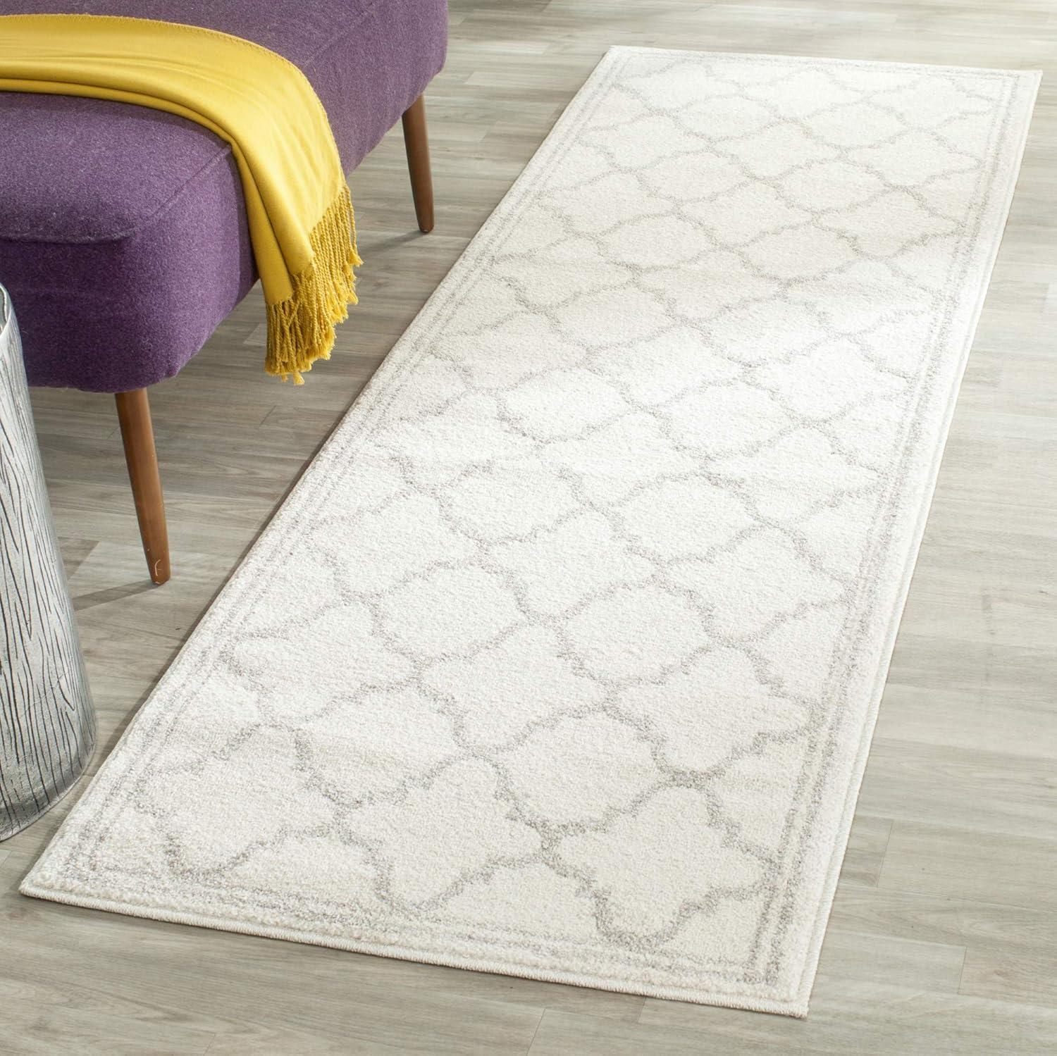 Wheat and Beige Geometric Synthetic Area Rug