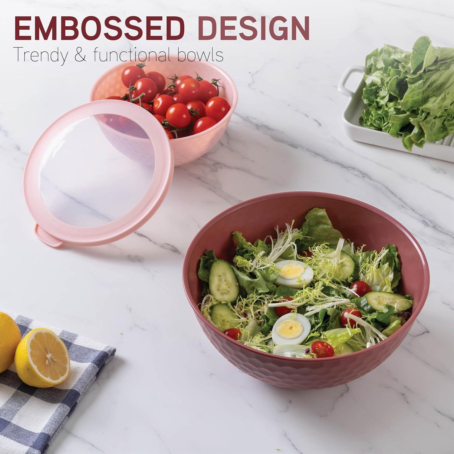 WRIWON 12 Piece Nesting Bowls Set includes 6 Prep Bowls and 6 Lids