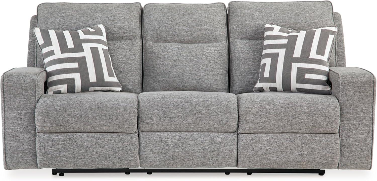 Gray Fabric Power Reclining Sectional Sofa with Adjustable Headrest