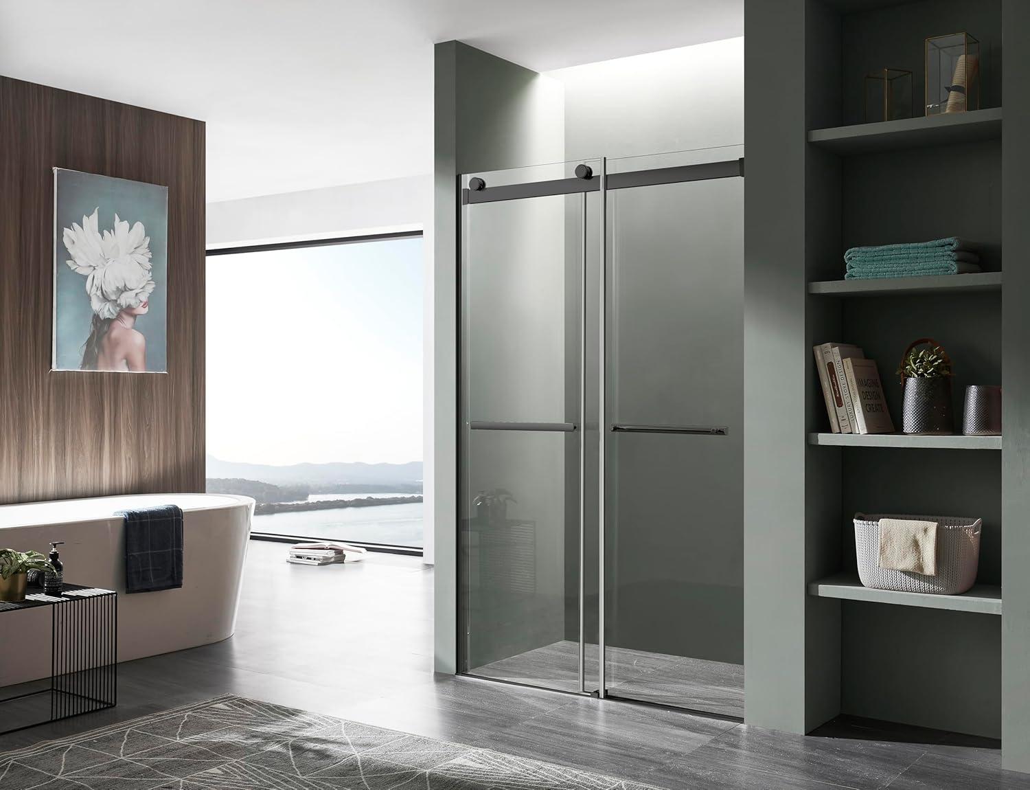 Kahn 60" W x 76" H Double Sliding Frameless Shower Door
