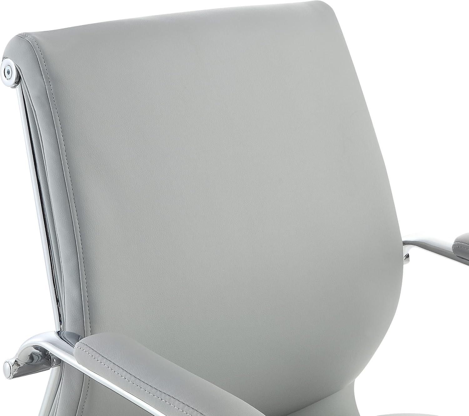 Mid Back Manager's Chair with Dillon Steel Gray Fabric and Chrome Base