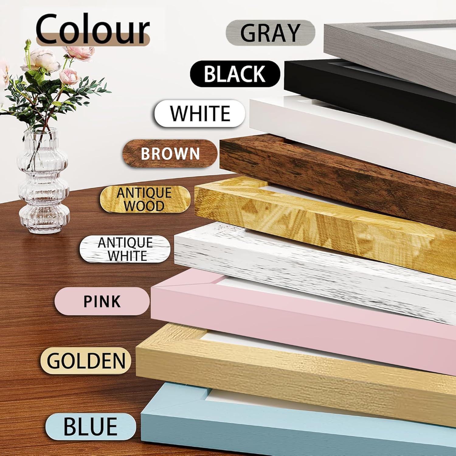 Picrit 8.5x11 Picture Frame Set of 12, Display 6x8 with Mat or 8.5 x 11 without Mat, Photo Frames for Wall Mounting or Table Top Display, Black