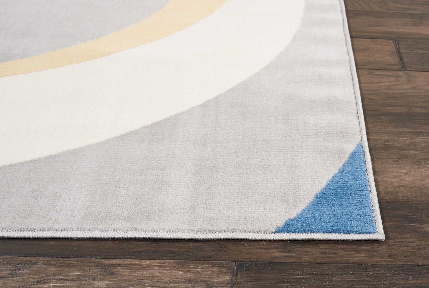 Nourison Grafix 7'10" x 9'10" (8' x 10') Grey Area Rug Retro Contemporary Geometric by Nourison
