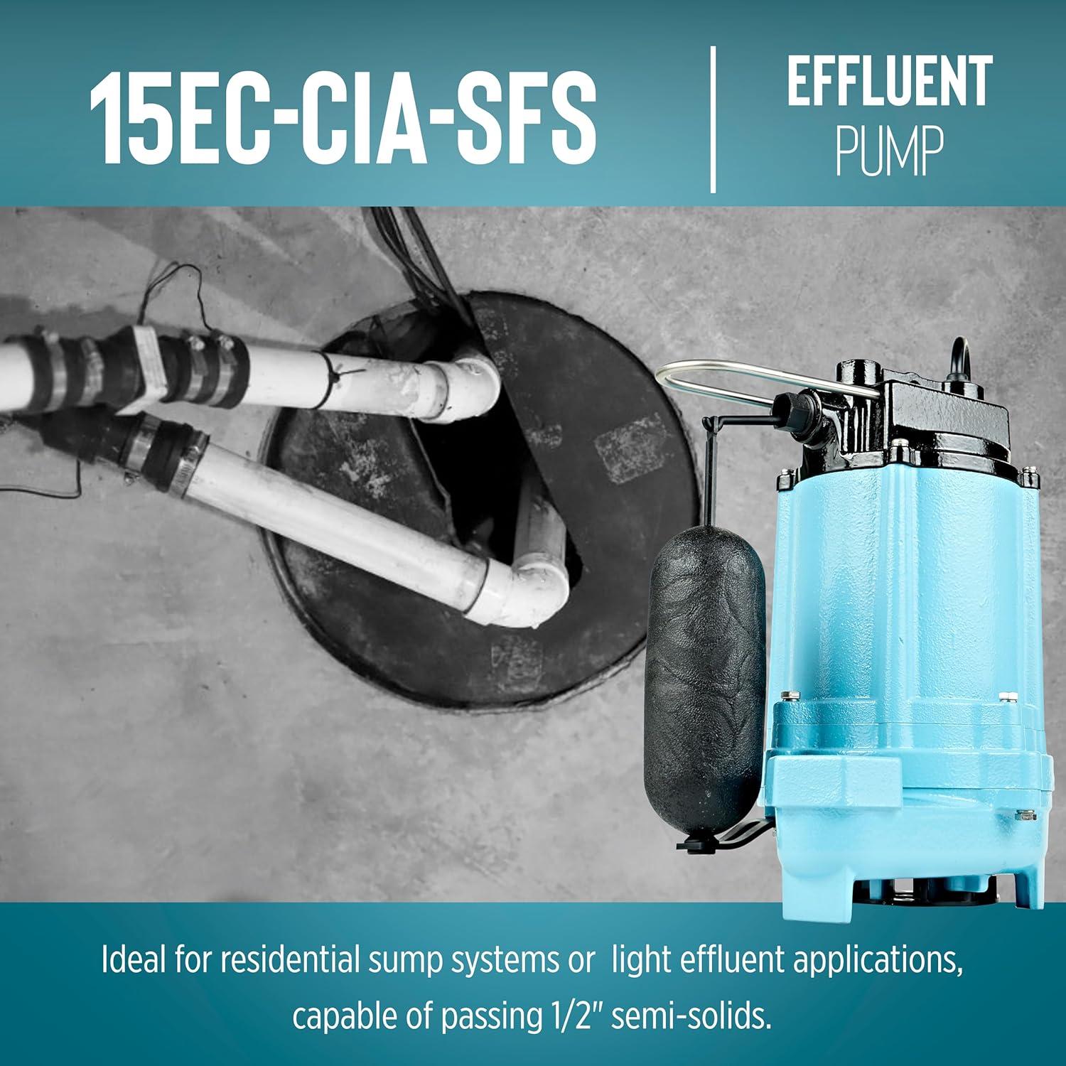 Blue Cast Iron 3/4 HP Effluent Sump Pump with Float Switch