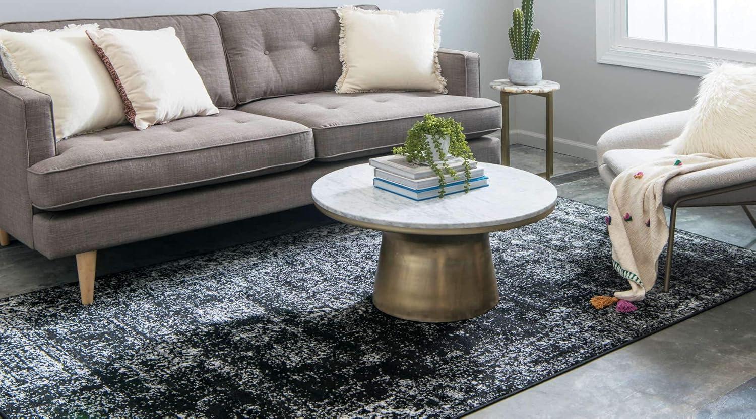 Unique Loom 9' 0 x 12' 0 Sofia Casino Black Area Rug