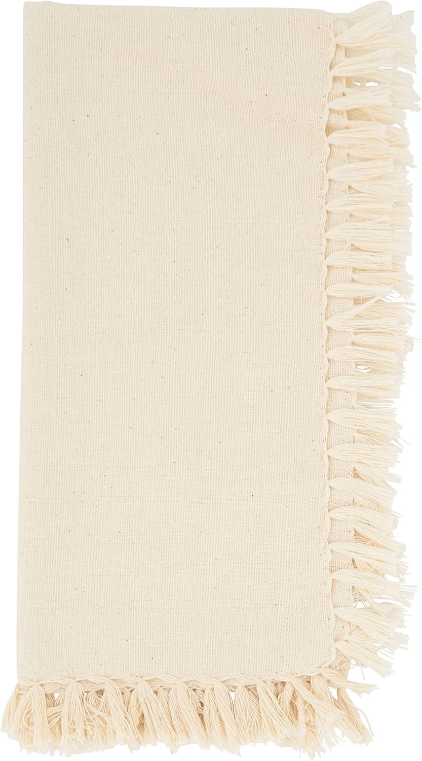 Saro Lifestyle Fringed Design Table Napkin (Set of 4)