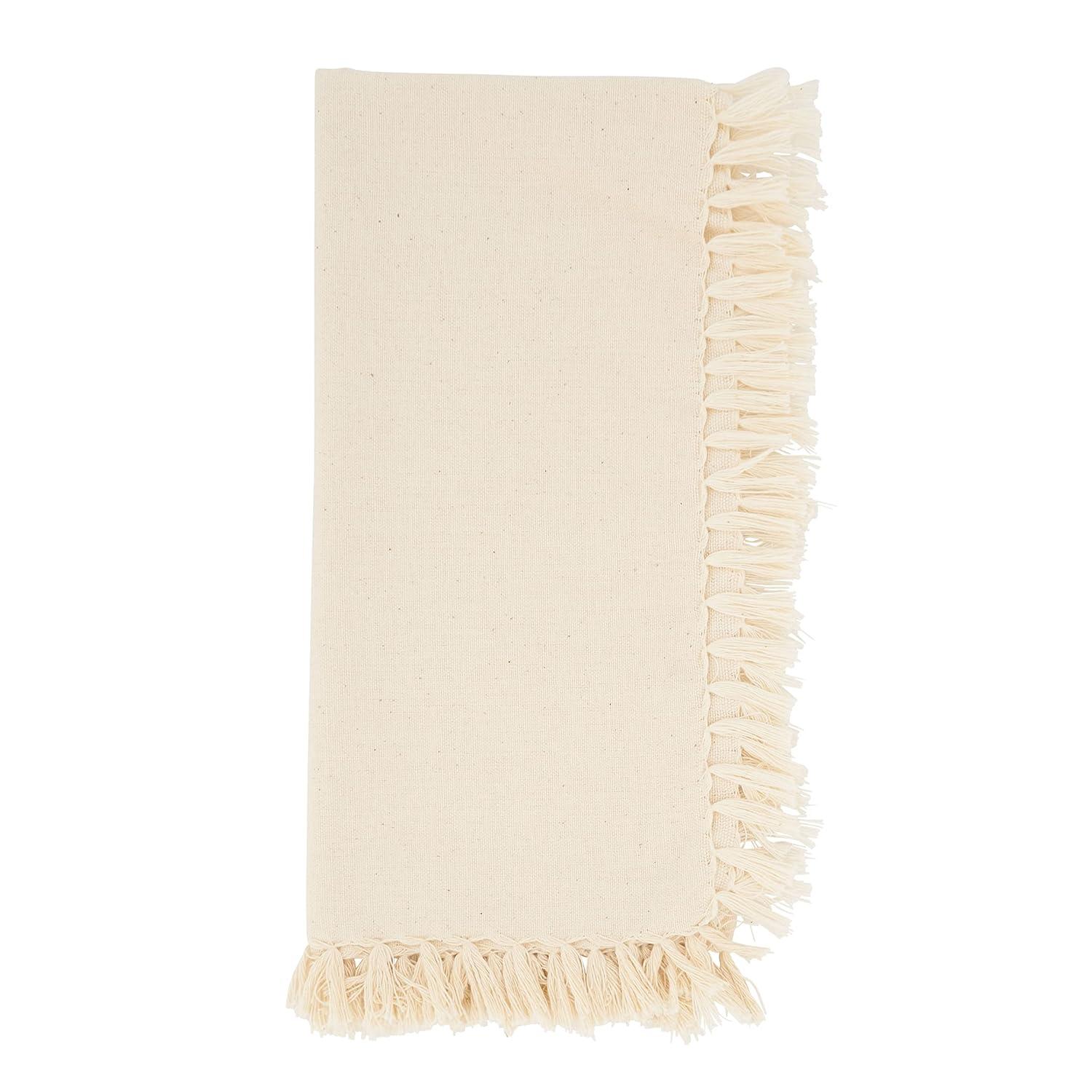Saro Lifestyle Fringed Design Table Napkin (Set of 4)