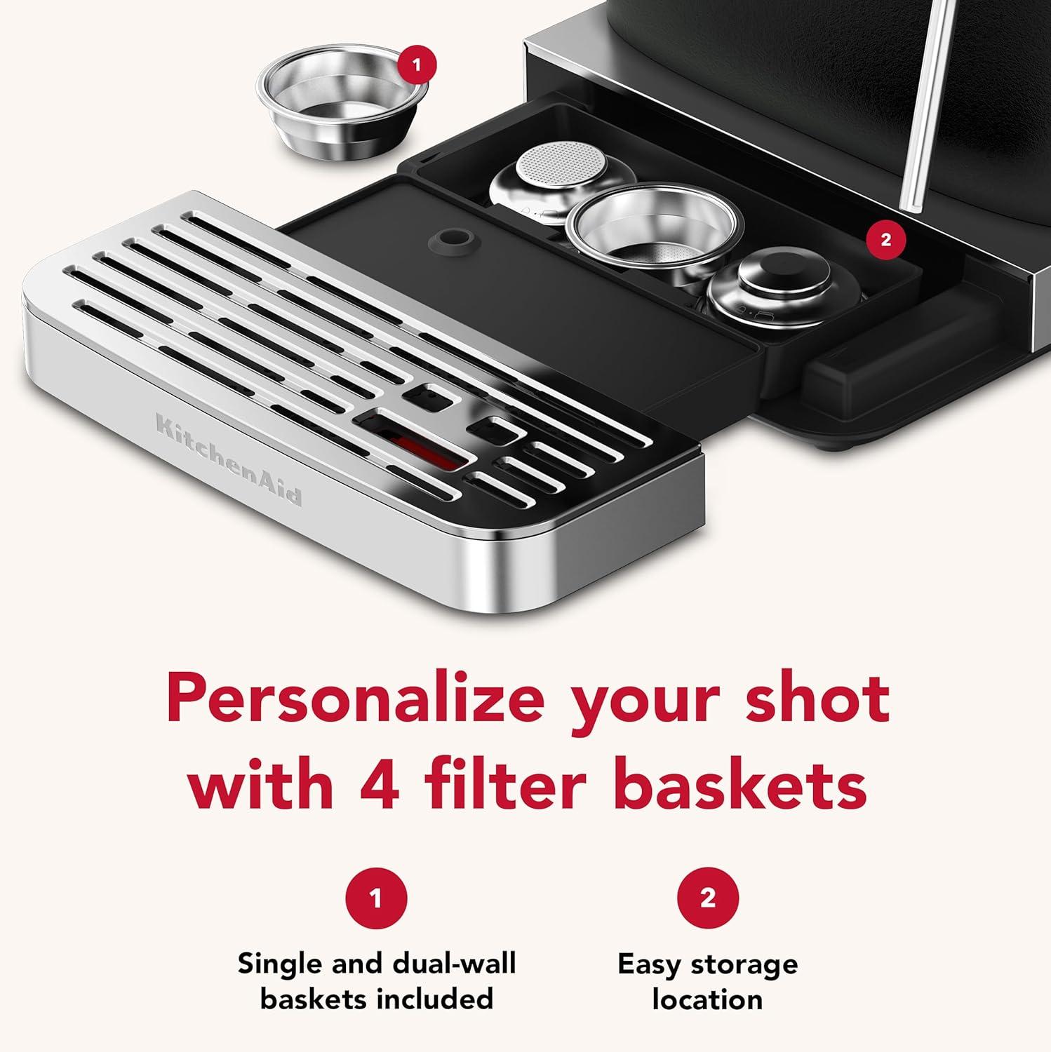 KitchenAid ® Semi-Automatic Espresso Machine in Cast Iron Black