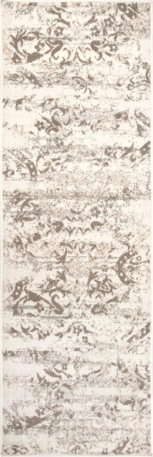 Nuloom Freja Floral & Paisley 2x10 Runner Indoor Area Rug for Living Room Bedroom Dining Room Entryway Hallway Kitchen, Beige/Ivory
