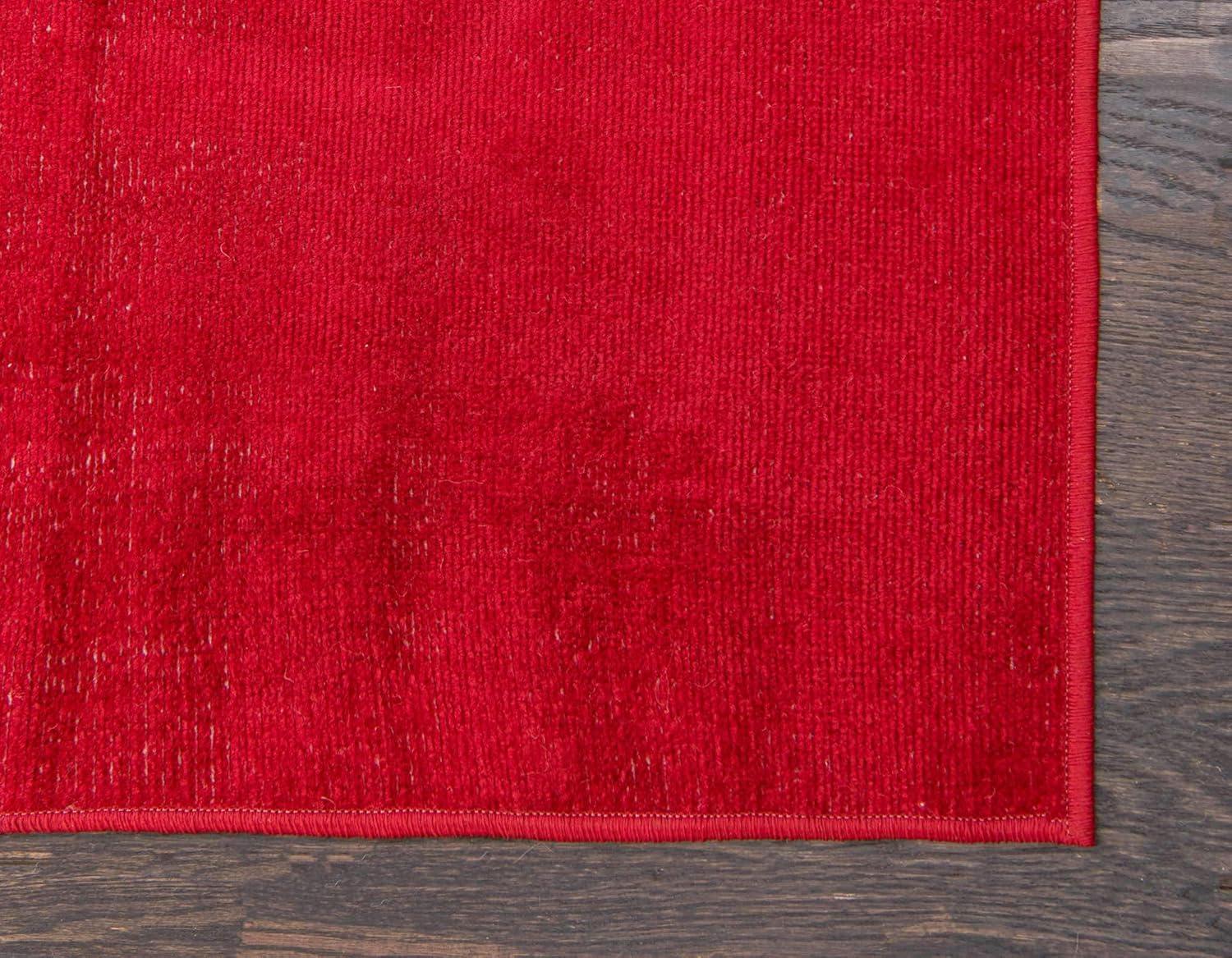 Unique Loom Williamsburg Collection Area Rug - Solid (4' 1" x 6' 1" Rectangle Burgundy)