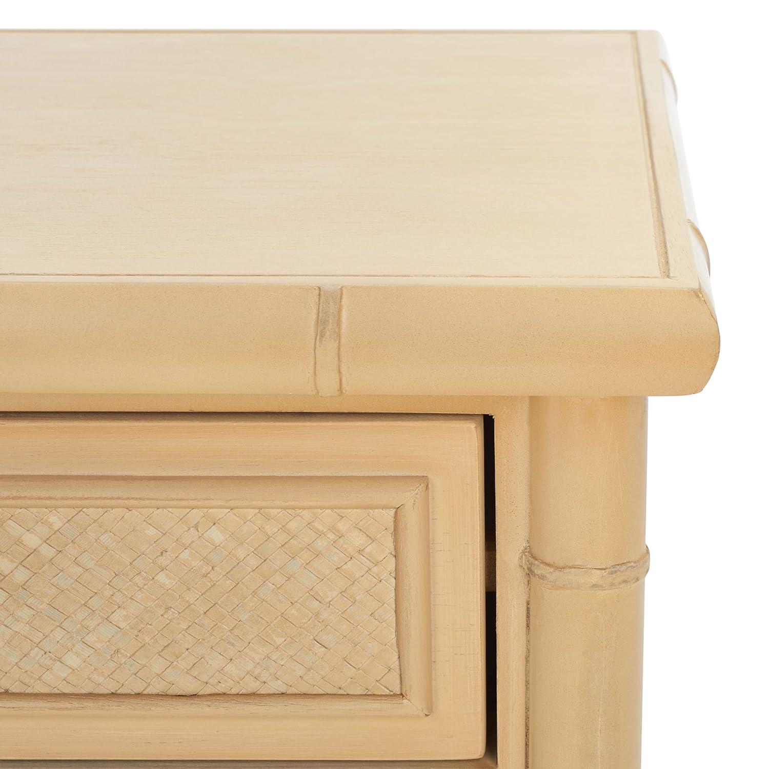 Ahab 2 Drawer 1 Shelf Accent Table - ACC6606A - Light Blonde/Gold - Safavieh