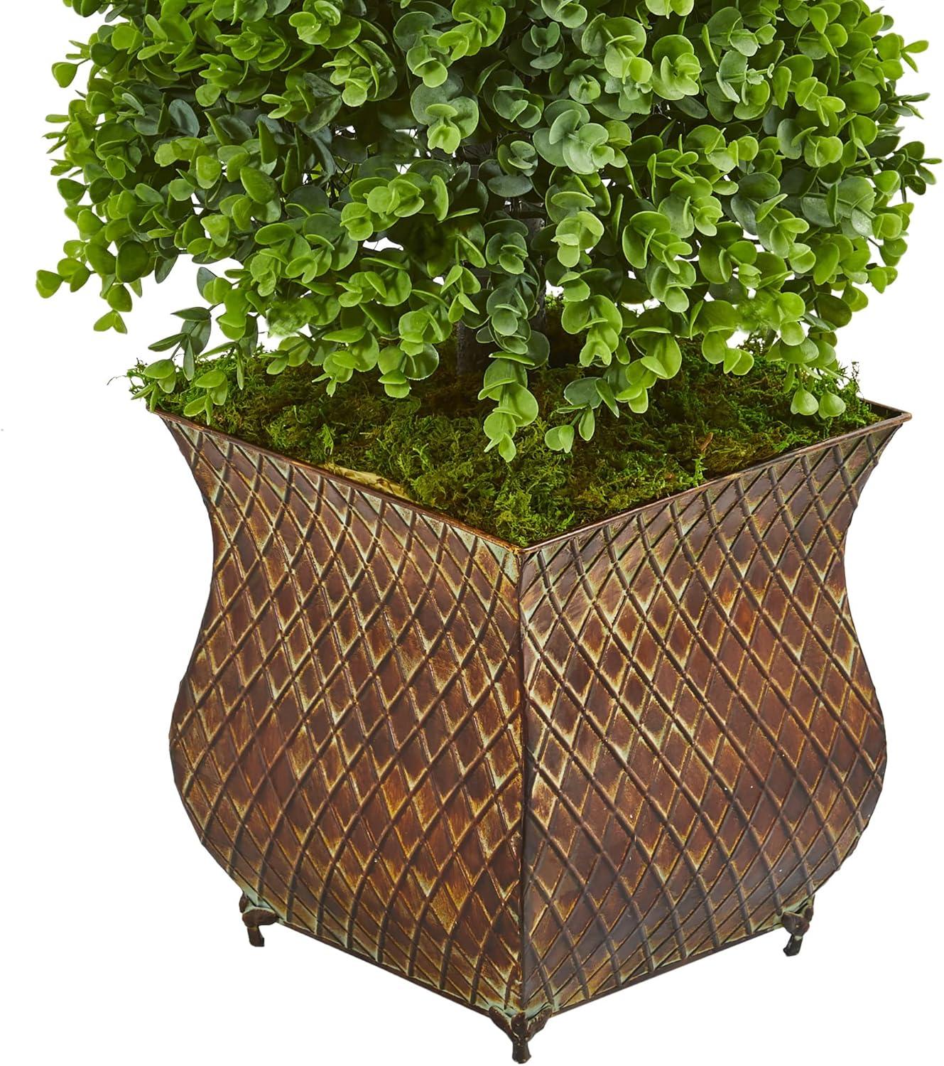 Nearly Natural 41-in Eucalyptus Cone Topiary Artificial Tree in Classic Planter (Indoor/Outdoor)