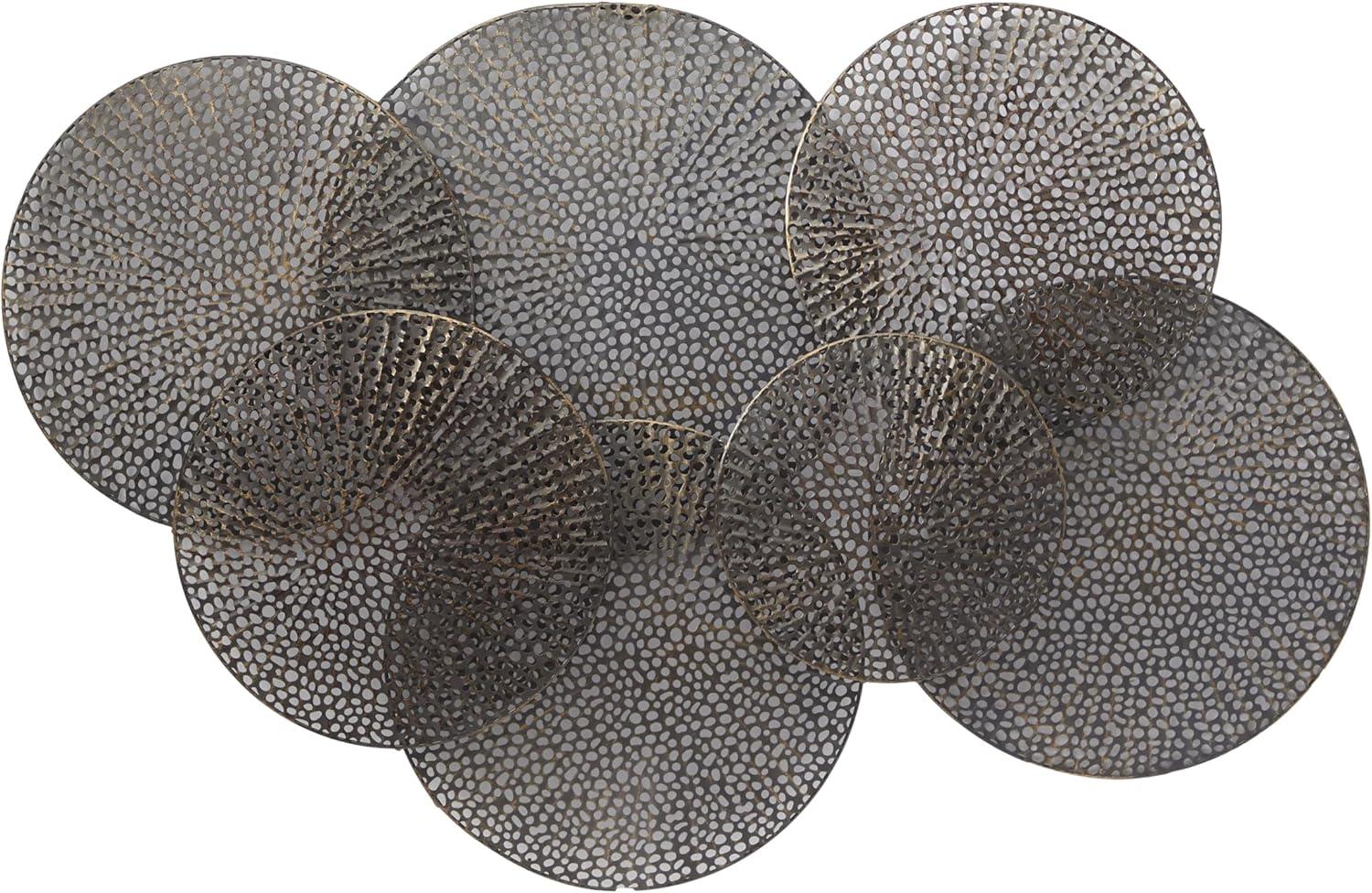 DecMode Black Metal Overlapping Perforated Plate Wall Decor