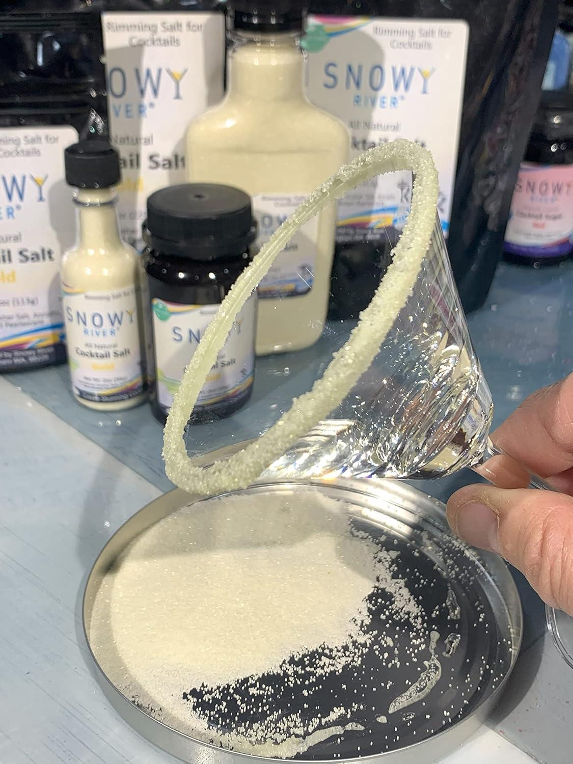 Snowy River Gold Cocktail Salt - Naturally Colored Margarita Salt, Margarita Rimmer, Beverage Rimmer, Cocktail Garnish, Decorative Cocktail Salt, Kosher - Gold Salt (8oz Bag)