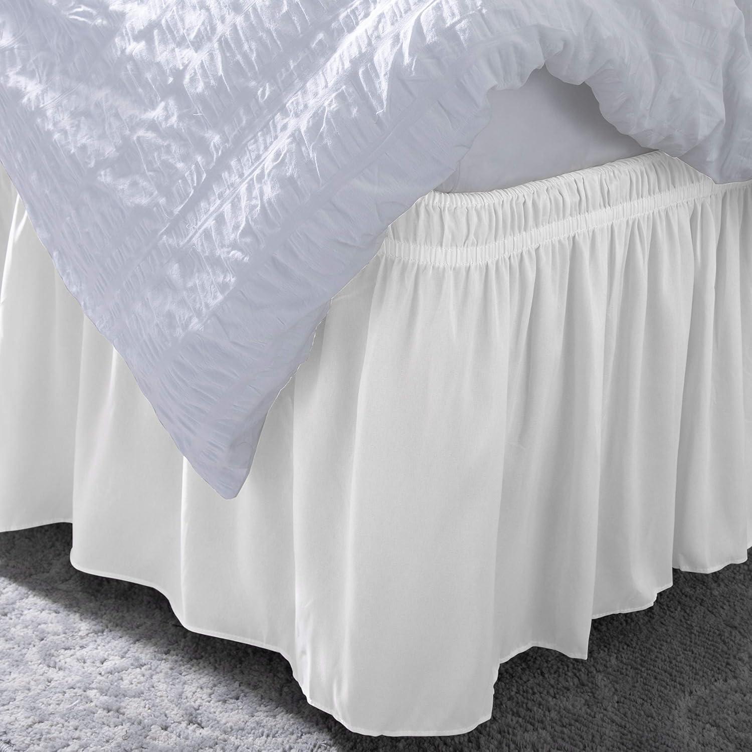 Home Details Adult Wrap Around 14" Bed Ruffle Queen/King in White