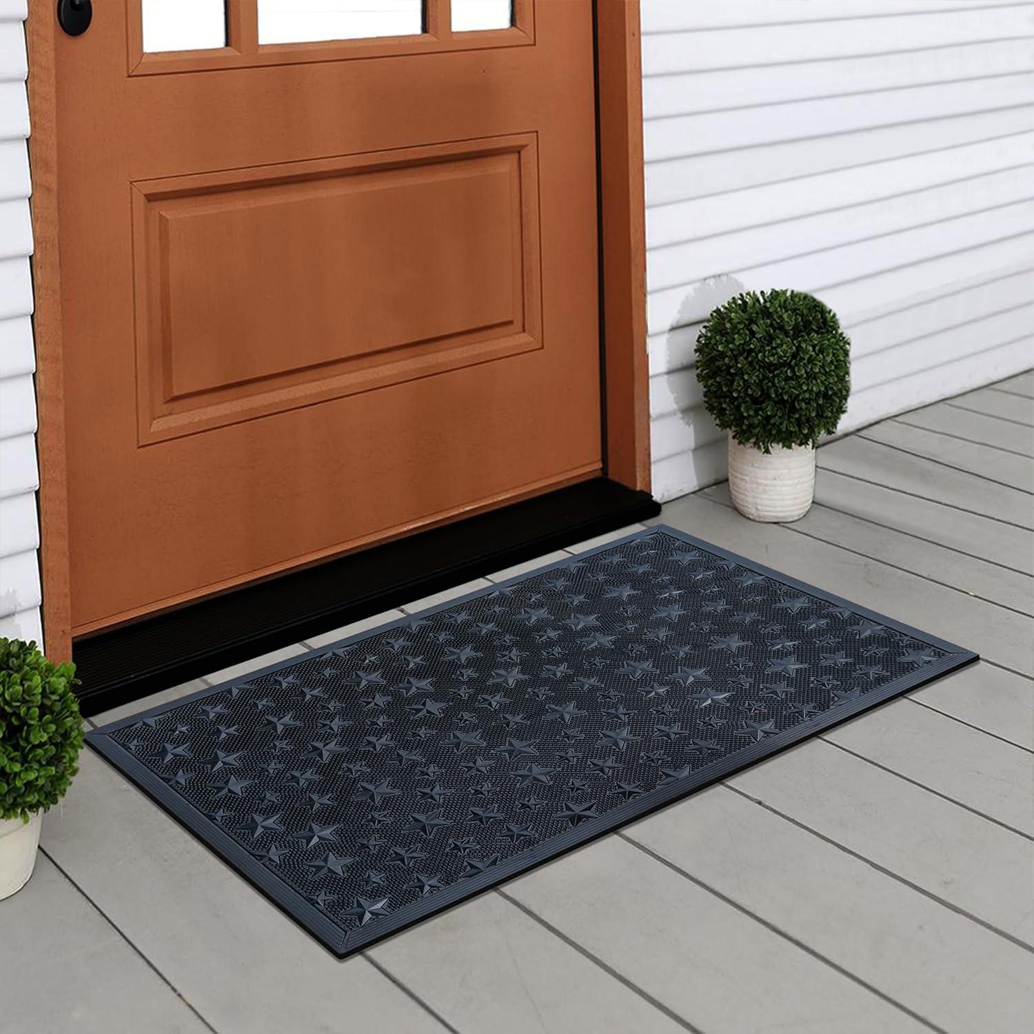 A1HC Good Luck Design Rubber Pin Welcome Door Mats 24"x36" for Outdoor Entrance, Fun Designed Doormat, Welcome Mats for Front Door Non-Slip Backing Rubber Doormat for Indoor Outdoor Use