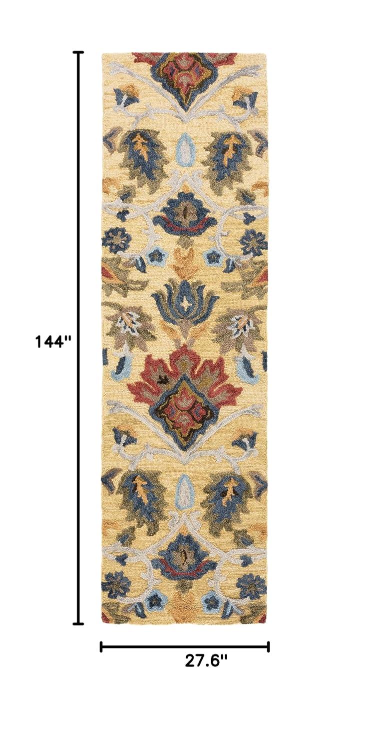 Blossom BLM402 Hand Tufted Runner Rug - Gold/Multi - 2'3"x12' - Safavieh.