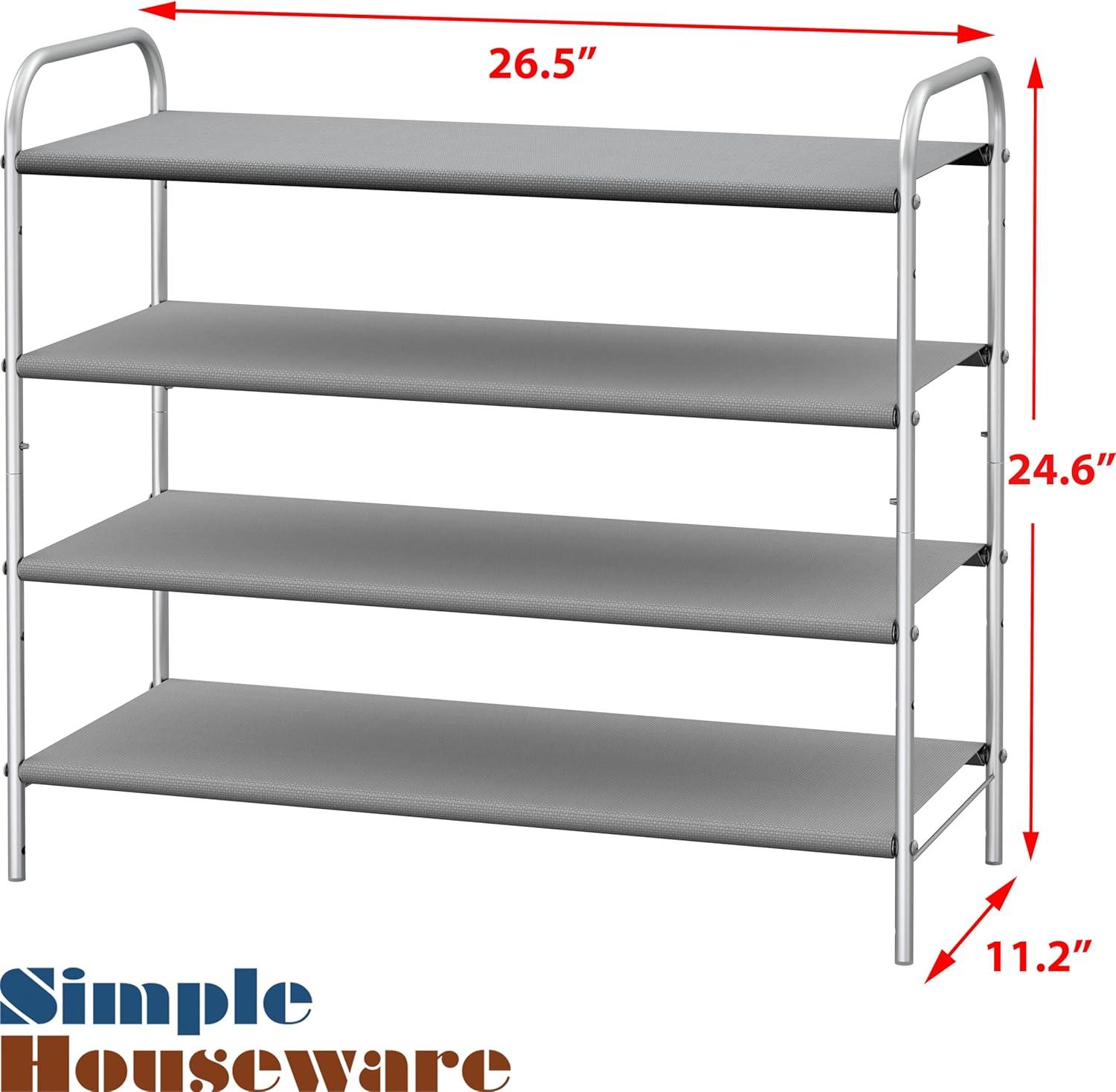 Simple Houseware 4-Tier Shoe Rack Storage Organizer 20-Pair, Gray