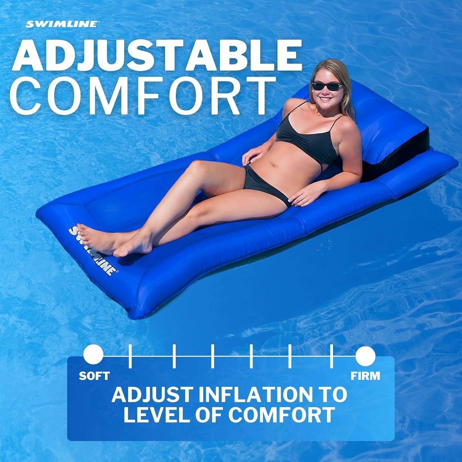 Swimline Ultimate Super-Sized Floating Mattress, Blue/Black