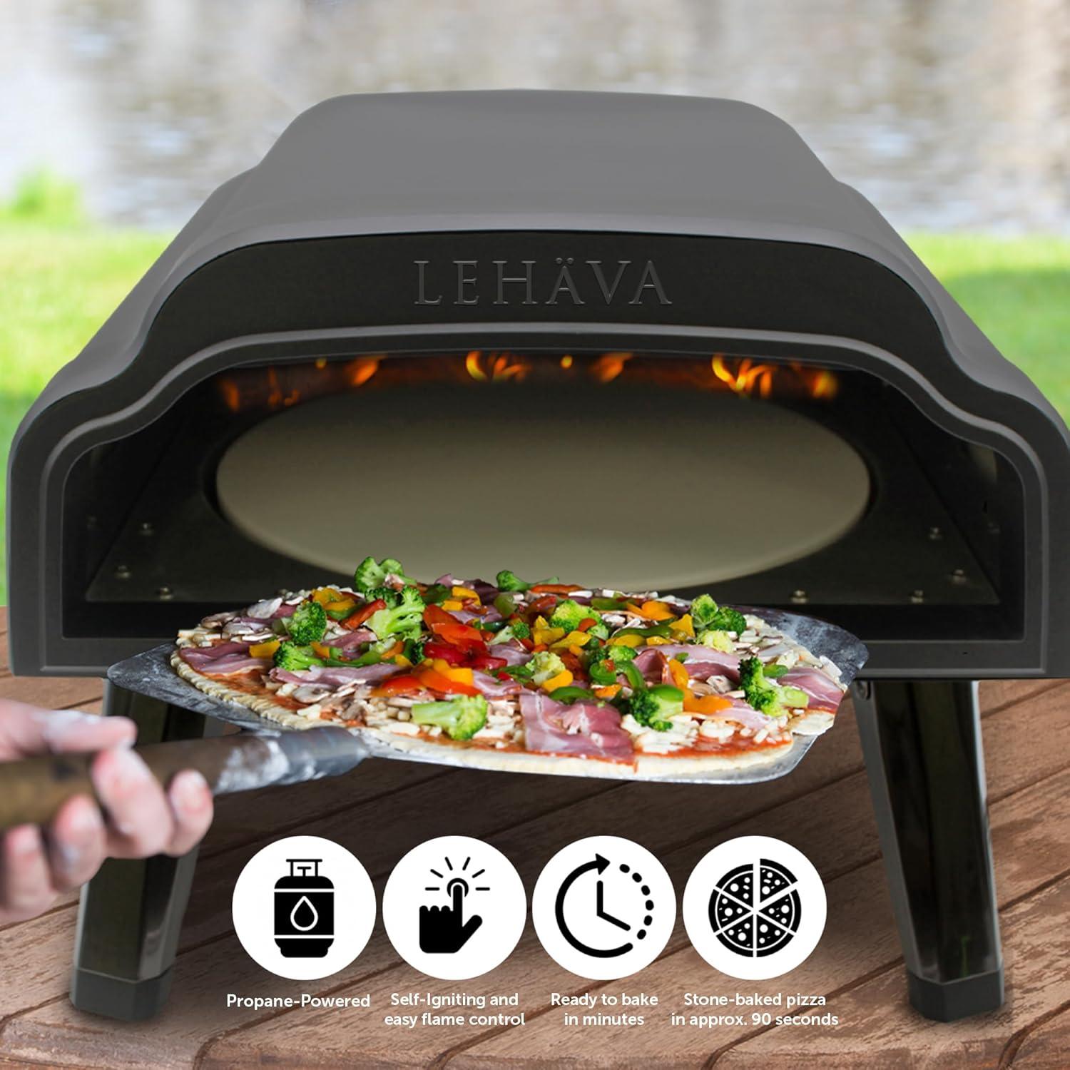 Flame King Flame King LEHAVA 14-inch Portable Outdoor Propane Pizza Oven for Camping and Outdoor Cooking