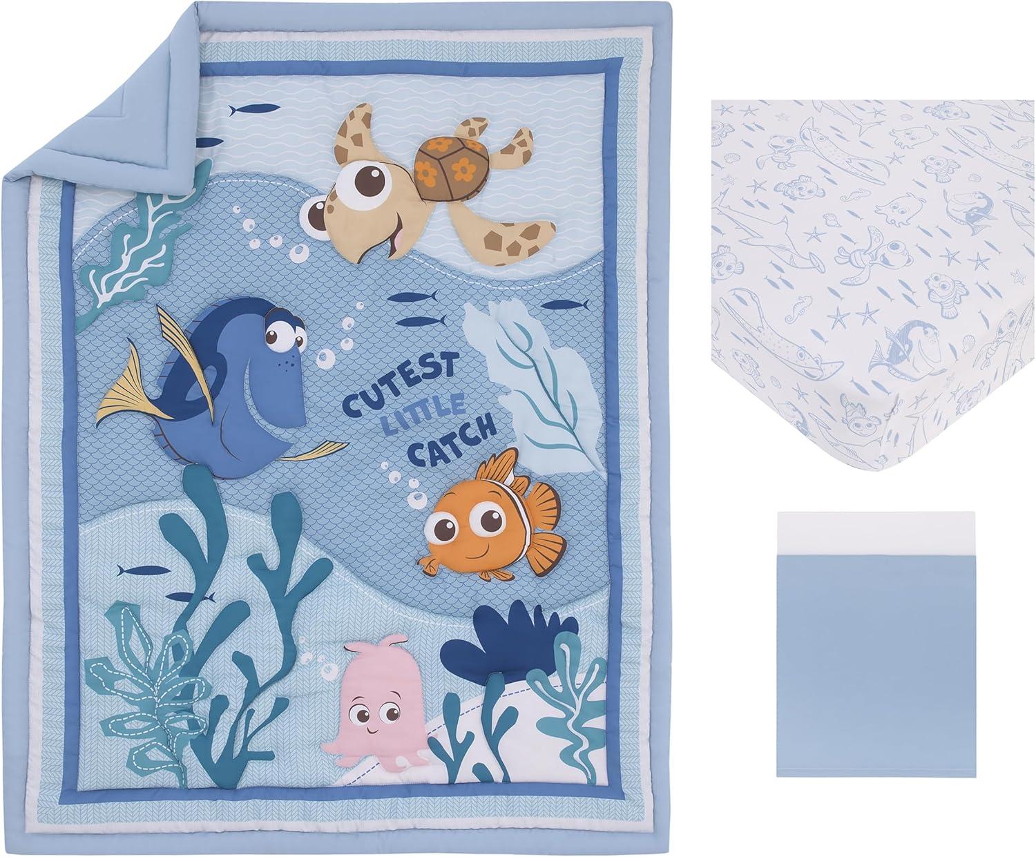 Disney Disney Finding Nemo Cutest Little Catch Infant Col 3 - Piece Crib Bedding Set