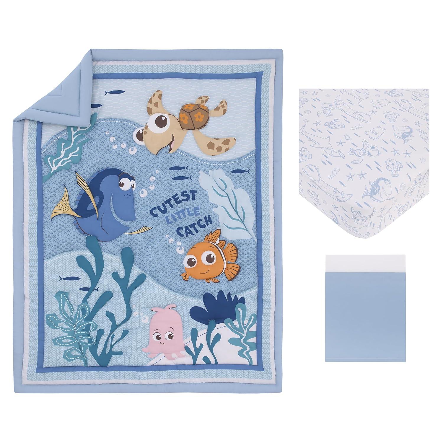 Disney Disney Finding Nemo Cutest Little Catch Infant Col 3 - Piece Crib Bedding Set