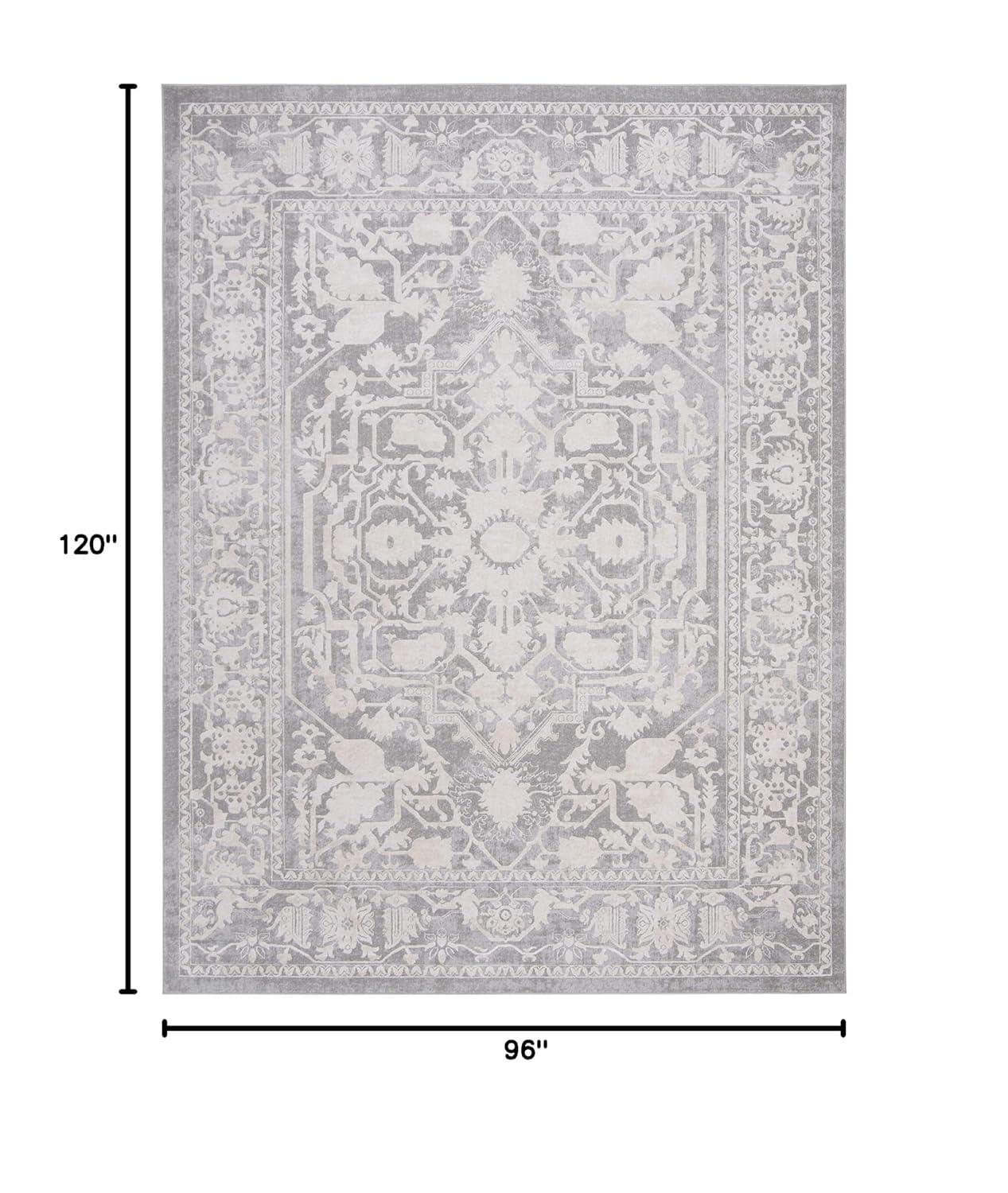 Reflection RFT665 Power Loomed Area Rug - Light Grey/Cream - 8'x10' - Safavieh.