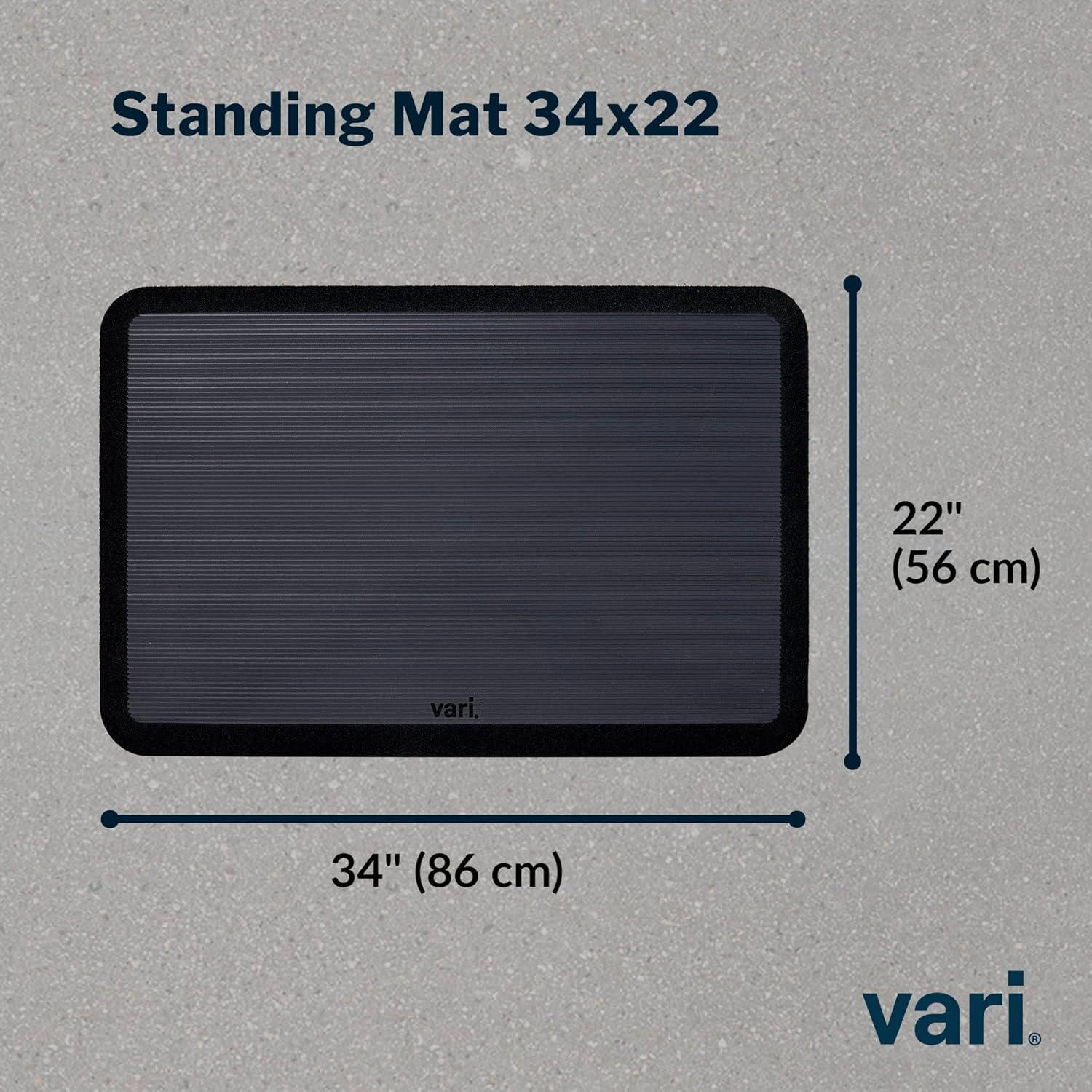 Vari 34” x 22” Standing Desk Mat Cushioned Ergonomic Anti Fatigue Floor Mat, Black
