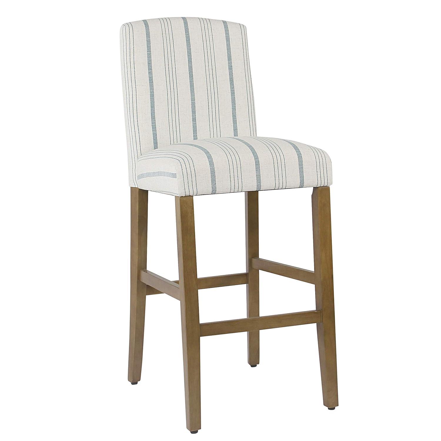 Classic Parsons High Back Barstool Blue - HomePop: Upholstered, Padded, Wood Legs, 250lb Capacity