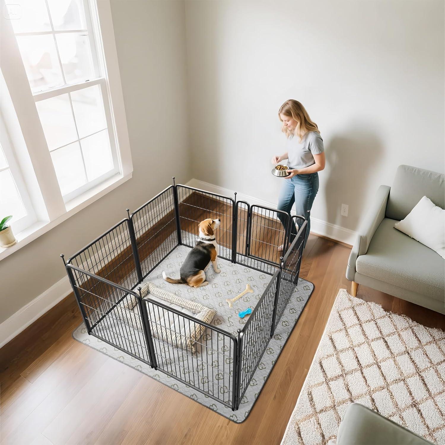FXW Rollick Dog Playpen for Indoor, Yard, RV Camping│Patented, 32 inch 8 Panels for Small and Medium Dogs