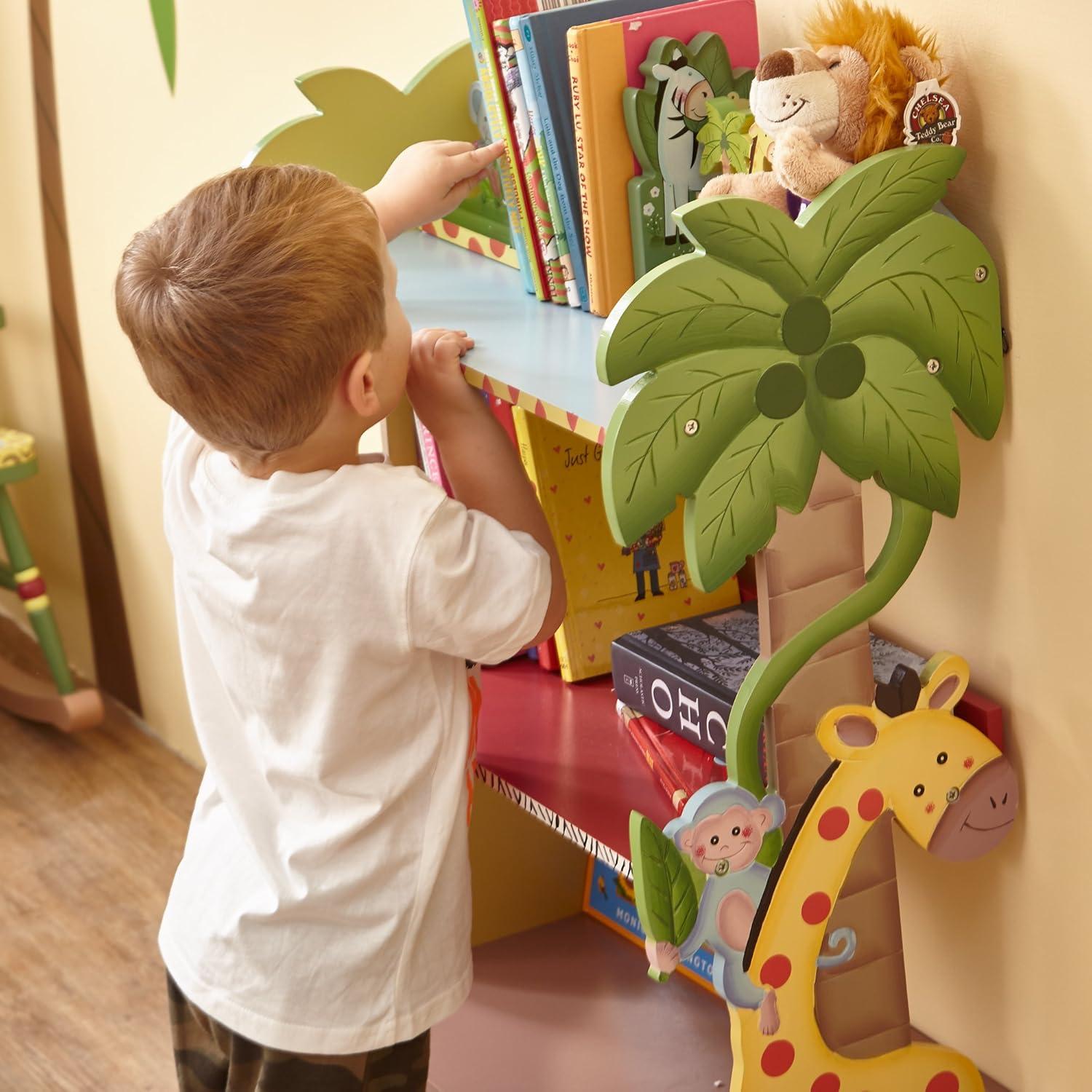 Fantasy Fields by Teamson Kids Sunny Safari  3-Tier Toy Storage Bookshelf & Drawer