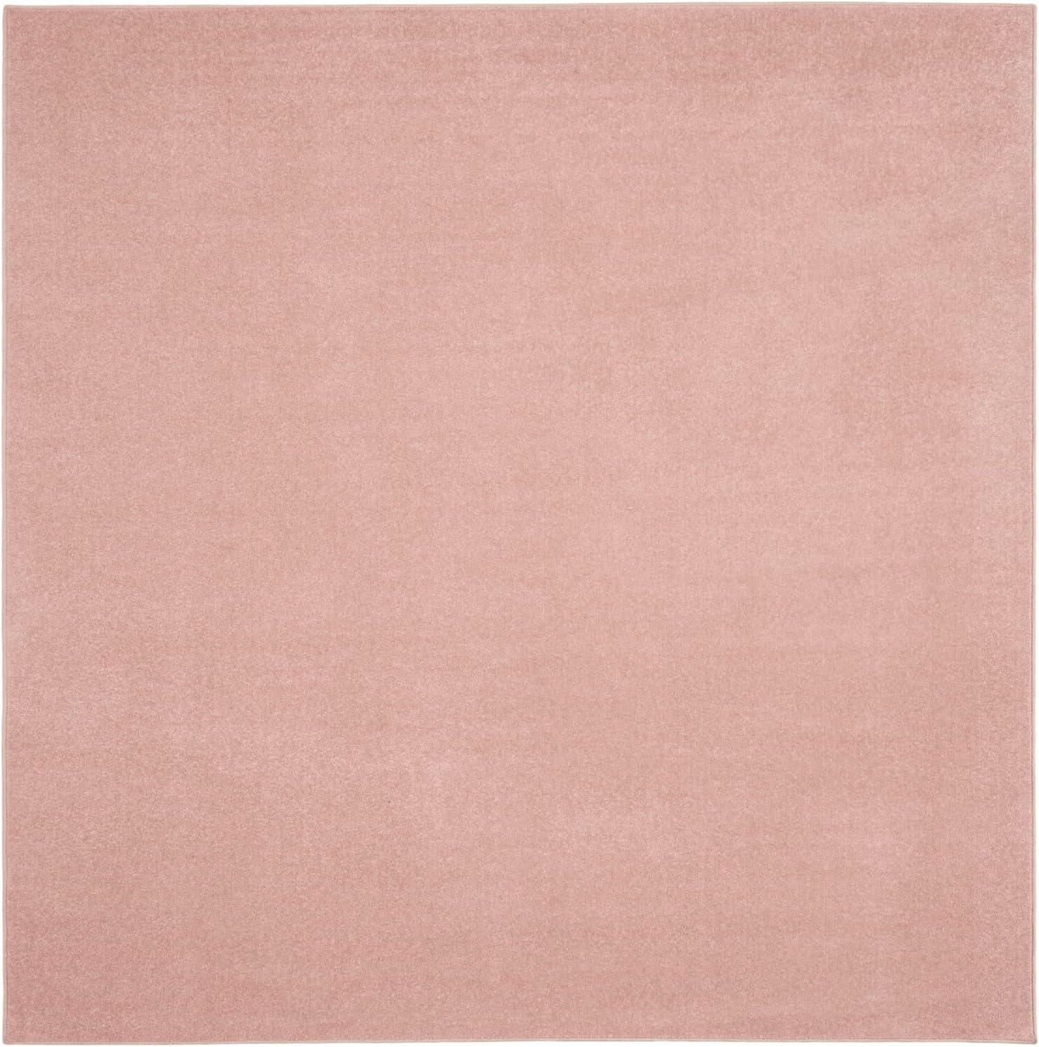 Nourison Essentials Easy Care Indoor Outdoor Area Rug - Pink 5' x Square