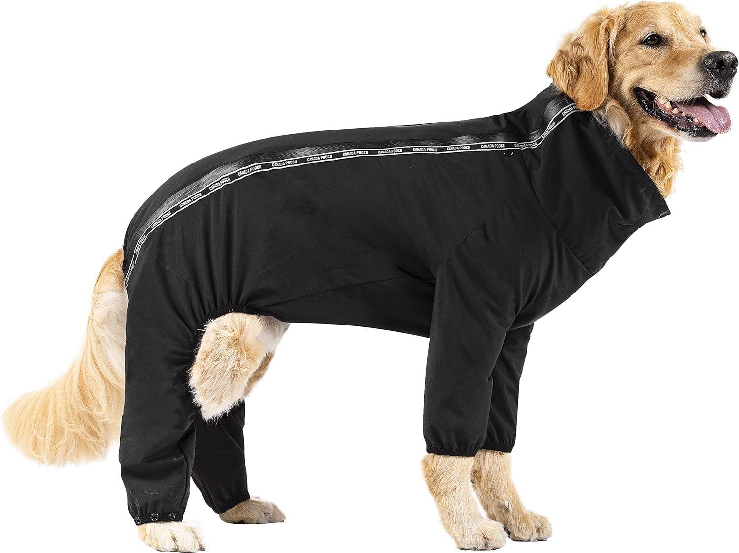 Black Water-Resistant Full Body Dog Slush Suit, Size 8