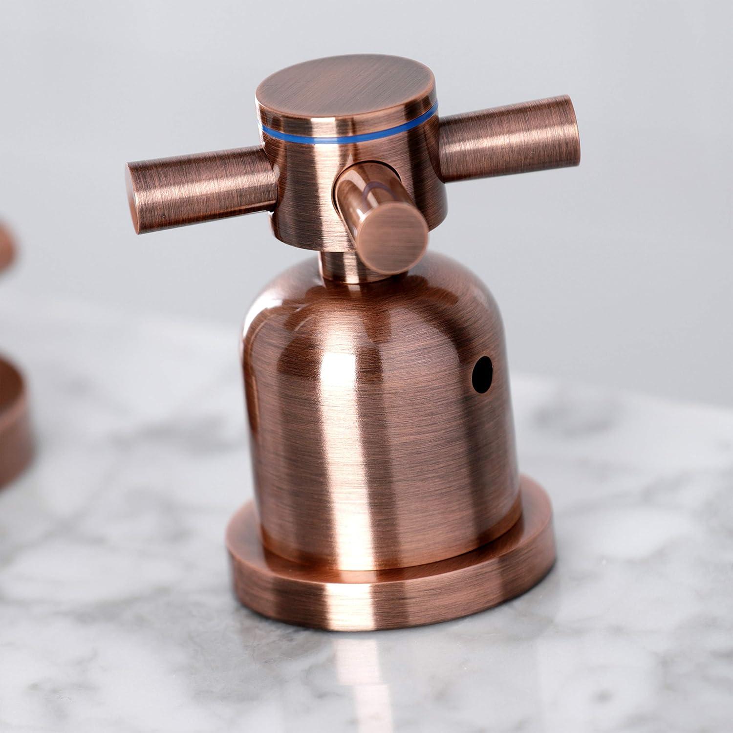 Kingston Brass Concord Two-Handle 3-Hole Deck Mount Widespread Bathroom Faucet with Brass Pop-Up Drain