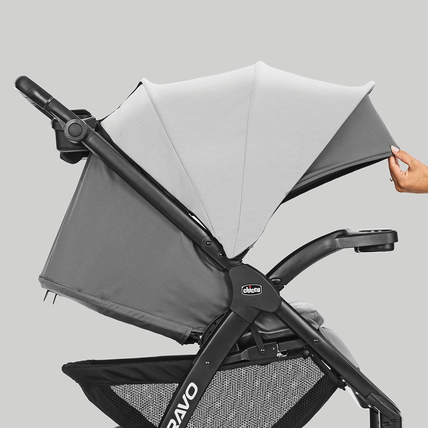Chicco Bravo LE ClearTex Quick-Fold Stroller - Pewter