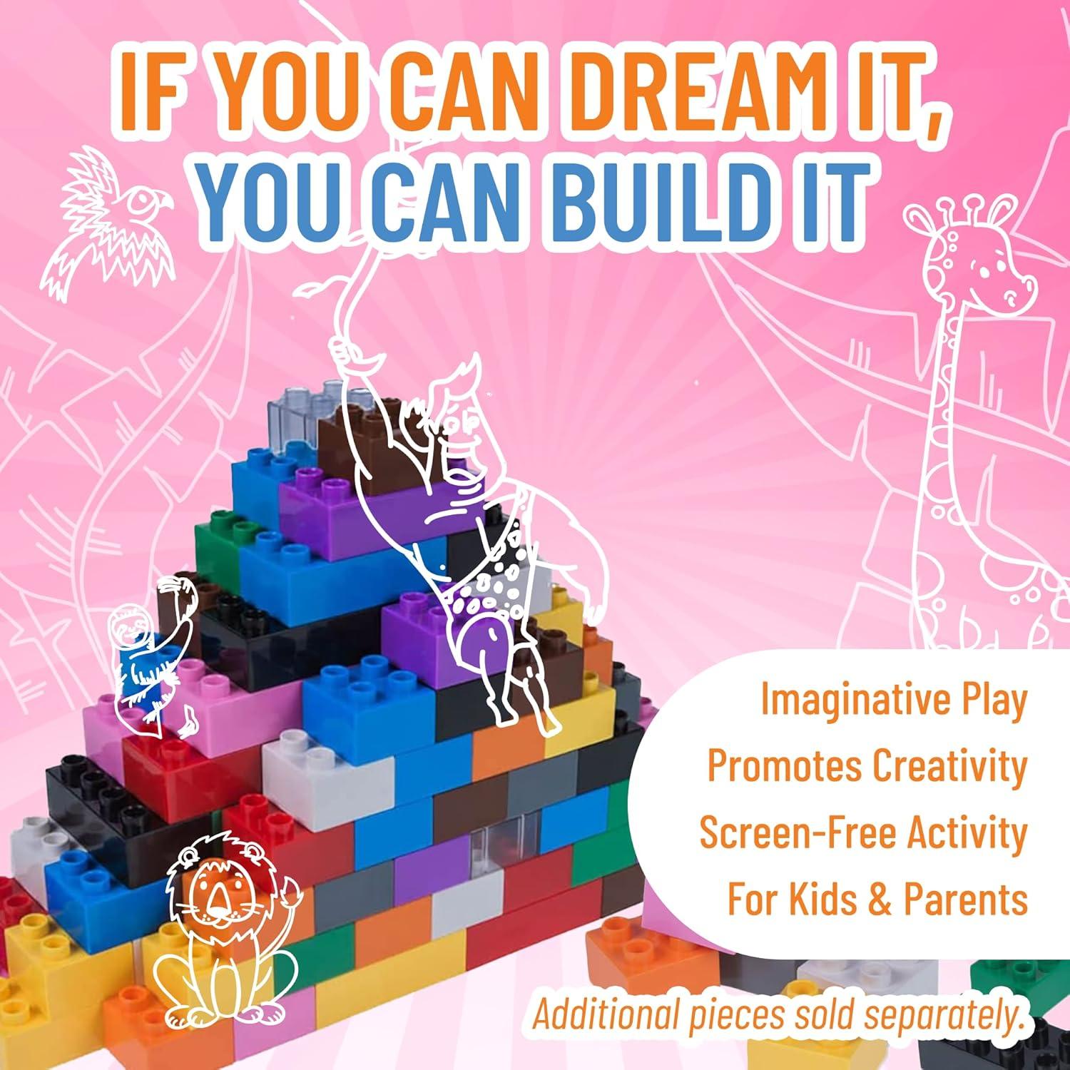 Strictly Briks Toy Large Building Blocks For Kids and Toddlers, Big Bricks Set For Ages 3 and Up, 12 Rainbow Colors, 108 Pieces